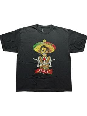 Viva Mexico Zapata T-shirt Large Black Cancun Riviera Maya Graphic Souvenir Tee